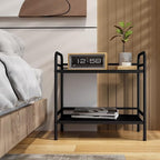 HDANI 2 Tier Under Desk Printer Stand with Storage,Microwave Storage Rack,Metal Rolling Printer Cart with Wheels for Home Office,Utility Storage Cart and Stand,Black
