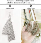 Cast Iron Cleaner - 6 Inch Stainless Steel Chain mail Scrubber for Cast Iron Pans Cleaner Chainmail Scrubber for Skillet, Wok, Pot, Dutch Ovens