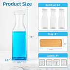 Laundry Detergent Dispenser,54OZ Laundry Soap Dispenser,Liquid Laundry Detergent Container,Fabric Softener Dispenser with Bamboo Wood Tray,Laundry Room Organizer with 4 Labels