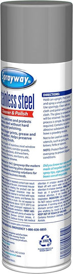 Sprayway SW841R Oil-based Stainless Steel Cleaner and Polish, Protects and Preserves, Resists Streaks and Finger prints, 15 Oz.