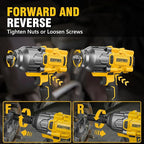 ALLOYPOWER Cordless Brushless Impact Wrench, 1475 ft-lbs (2000N.m), 1/2 High Torque power impact gun, 3-Mode Speed, 4000mAh Battery, 3 Sockets, Electric Impact Wrench Set for Car Tire Truck RV Mower