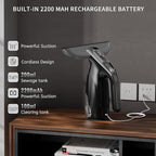 Window Vacuum Squeegee Cordless, Window Vac with Detachable Water Tank and Strong Suction, Electric Window Cleaning Tool for Shower Wall, Glass, Mirror, Countertop, Tiles, Car Windshield