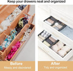 Fordonral 16 Pack Drawer Organizer Clothes, Foldable Fabric Dresser Organizer Closet Organizers and Storage Box for Underwear,Folded Clothes,Baby Clothing,Socks,Bra,Towels,Ties(Gray)