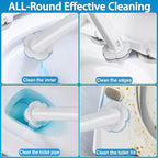 Disposable Toilet Brush and Holder Set with 48 Toilet Cleaner Refills，Toilet Wand Kit with Toilet Brush Refill Pads Disposable Toilet Cleaning System for Toilet Bowl，Bathtub，Bathroom - White