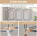 BAOKALER Portable Closet for Hanging Clothes 67 Inch Wide Large Capacity Portable Wardrobe Closet with Cover, Storage Shelves and 3 Hanging Rod, Gray Wardrobe Closet Easy to Assemble and Strong