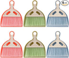 SOUJOY 6 Pack Small Dustpan and Brush Set, Whisk Broom and Dust Pan with Handle, Nesting Tiny Cleaning Broom, Mini Hand Broom and Dustpan Set for Table, Desk, Keyboard, Cars and Pet Nest