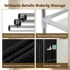 BAOKALER Portable Closet, Portable Closets for Hanging Clothes with 3 Hanging Rods and 6 Storage Shelves, Non-Woven Fabric Cover, Black Wardrobe Closet Easy to Assemble and Strong and Stable