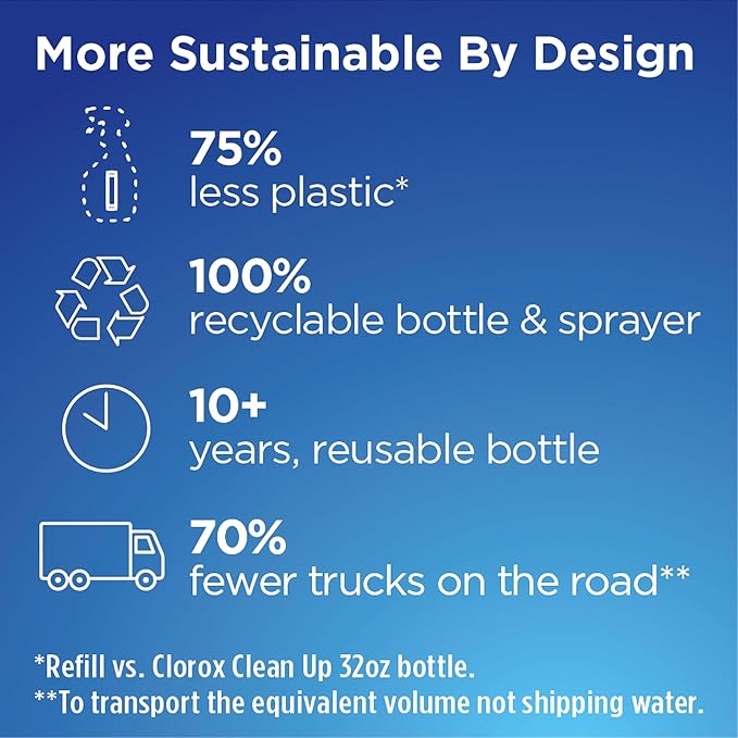 Clorox Glass Cleaner Refills Glass Cleaning System for Mirrors and Window Cleaning, 2 Count