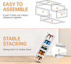 INSTY 6 Pack Large Shoe Storage Box, Clear Shoe Storage Organizer with Magnetic Door, Stackable,Shoe Containers For Display Sneakers, Easy Assembly, Fit up to US Size 12, Clear