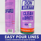 Don Aslett Clean & Brite Set (1 Quart Concentrate and 32 Oz Ready-To-Use Spray Bottle) Floor Cleaner | Restore Natural Shine of Hard Flooring Surface - Tile, Vinyl, Linoleum, Wood