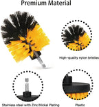 8 Pack Drill Brush Attachment Set, 1/4in Power Scrubber Brush+ Extend Long Rod, Brush Drill Attachment, Power Cleaning Scrub Brush for Bathroom, Tub, Tile, Corner, Floor
