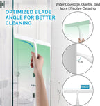 Shower Squeegee for Glass Doors, 11 Inch Ergonomics Anti-Rust Silicone Squeegee with Stainless Steel Frame for Shower Glass Door, Mirrors, Tiles and Windows Cleaning, White