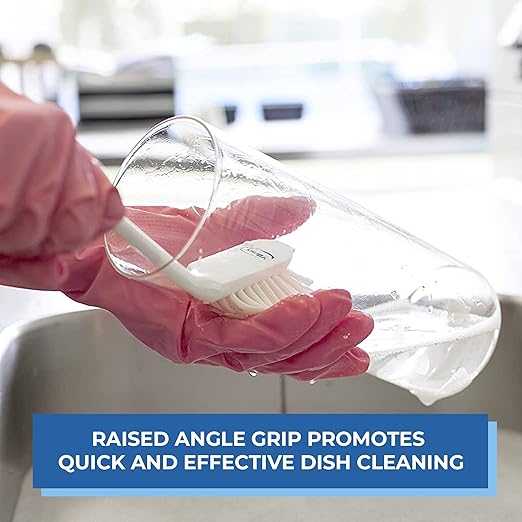 Vikan 42373 Brush,Dish,Scraping Edge,Medium,11",PP/PBT,Blue