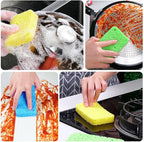 6 - Pack Non-Scratch Scrub Sponges - Sponges for Dishes and Washing Dishes, Cleaning Sponges for Kitchen Home Office, Magical 3D DIY Art and Craft Suppliers（Green）