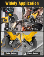 Brushless Angle Grinder, for DEWALT 20V Battery, 4-1/2" Cordless Small Angle Grinder with Auxiliary Handle, 10 Sandpapers, 2 Cutting & 2 Grinding Wheels, Pin Wrench, Lock-on Slide Switch for Polishing