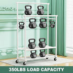 Double Rods Clothes Rack for Hanging Clothes, Heavy Duty Rolling Clothing Rack with Wheels, Freestanding Garment Racks with Oxford Bottom Shelf and Mesh Bottom Shelf for Bedroom Laundry (White)