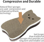 Kitchen Sponges Reusable, Dish Sponge for Washing Dishes, Compostable Sponges for Cleaning Dishwashing, Natural Wood Pulp Scouring Pad, Household Cellulose Scrub Sponge Heavy Duty (Kitchen sponges-6)