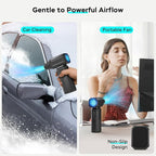 Compressed Air Duster,130000RPM Electric Portable Air Duster,Stepless Speed Mini Blower,No Canned Dust Blower,Rechargeable Cordless Jet Fan for Computer Keyboard Car Cleaning,Dry-Yellow