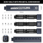 JAKEMY 20 in 1 Metal Precision Screwdriver Set, 10 Pcs Reinforced S2 Steel Precision Double-head Bits, Manual Pen Shaped Screwdriver Kit, Portable Screwdriver Repair Tool Kit