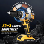 Cordless Drill Tool Kit Set: 21V Power Drill Tool Box with Battery, 2-Speed, 42N.m Max, Electric Screwdriver Driver for Men Home Hand Repair Basic Toolbox Tools Sets Drills Case