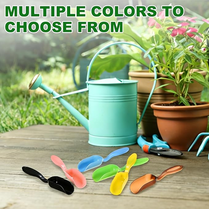 20-Pack Mini Gardening Shovel Spoons, Plastic Garden Soil Scoops for Cultivation Digging Transplanting/Flower Planting/Plant Succulent, Colorful Small Gardening Tools [Brown]
