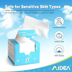 AIDEA Face Towels Disposable-200Ct (4 Box), Clean Facial Towels, Facial Cleansing Wipes for Sensitive Skin, Face Towelettes for Makeup Removing, Nursing, Travel, Dry Wipes