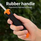 Upgraded Stainless Steel Hand Weeder Tool with Soft Rubber Grip | Manual Weed Extractor with Root Removal Function 4-Tine Slot Weeder for Crevices Garden Weeding Master Kit (3-Pack)