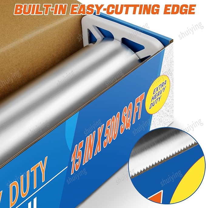 Superior Extra Heavy Duty Aluminum Foil 500 Sq Ft(15 In Wide) with about 30% More Thicker than Regular Heavy Duty Foil, Pack of 1