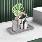 EG-SIPRO Bathroom Counter Tray, Silicone, Rectangular, Gray, Thick, Shatterproof, Soap Dispenser Tray, 10.6'x5.1' or 7.8'x3.9'
