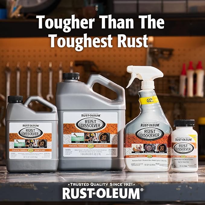 Rust-Oleum Rust Dissolver Jelly | Heavy-Duty Corrosion Remover for Metal Tools, Cars, Bikes, Grills, Bolts, Firearms & More | 8 oz