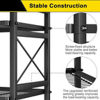 GIOTORENT Pantry Storage Shelves, 6-Tier Metal Storage Rack with X-Shaped Side Frame, Heavy-Duty Wire Shelf for Kitchen, Bathroom, Laundry Room, 120lb/Layer, Black Standing Shelves