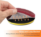 HARFINGTON 20pcs Scrubber Scouring Pads 500 Grits 4 Inch Drill Power Brush Hoop and Loop Surface Conditioning Disc Drill Scuffing Disc Scrub Pads for Home Kitchen Cleaning, Dark Red