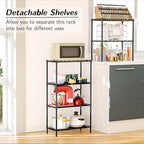 Homdox 6-Tier Storage Shelf Wire Shelving Unit Free Standing Rack Organization Adjustable Leveling Feet, Stainless Side Hooks, Black