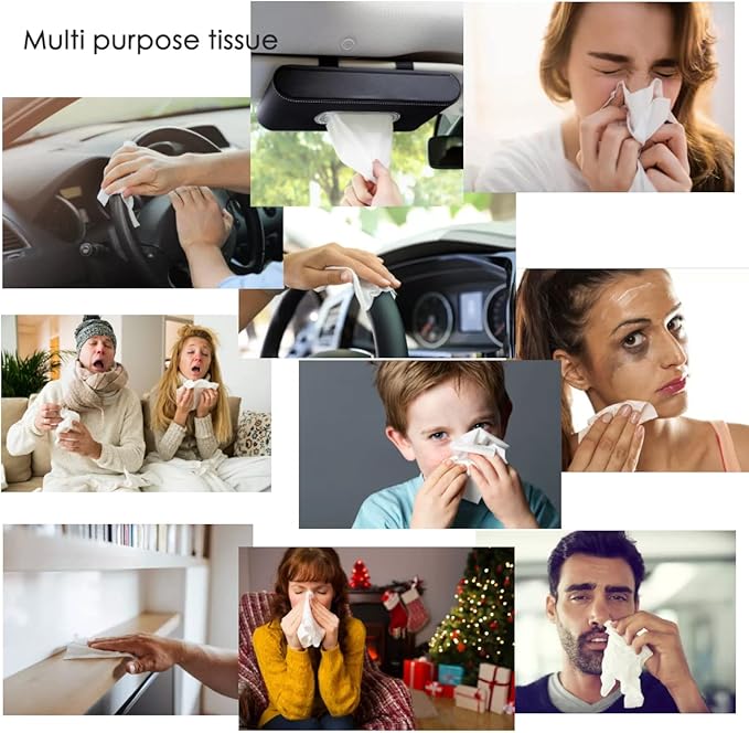 Car Tissue Refills, 600 Sheets Disposable Soft Facial Tissues Napkin, Travel Size Pack for Car Visor Tissue Holder or Purse, 50 Sheets per Pack