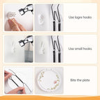 Bilillo 14 Pcs Plate Hangers for Wall - 6/8/10/12/14 Inch Invisible Plates Hanger, Stainless Steel Plate Holders with 14 Pieces Wall Hooks for 5.5 to 15.5 Inch Decorative Plates and Arts (Black)
