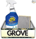 Krud Kutter Professional No Scent Glass Cleaner 32 oz Liquid Bundle with Microfiber Cloth – Streak-Free Window and Mirror Cleaner for Home, Auto, and Office Use – Gift Set (2 Items)