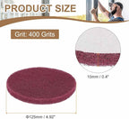HARFINGTON 24pcs Scrubber Scouring Pads 400 Grits 5 Inch Drill Power Brush Hoop and Loop Surface Conditioning Disc Drill Scuffing Disc Scrub Pads for Home Kitchen Cleaning, Red