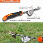 Weed Puller Tool, 3 Pack Hand Weeder Tool, Stainless Steel Dandelion Remover for Lawn Care, 4 Teeth Manual Crack Weeder, L-Shaped Weeding Tool with Ergonomic Handle for Garden, Flower Beds, Patio