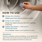 Washing Machine Cleaner Tablets – Deep Clean Washer Descale, Laundry Tub Cleaning Solution, Smell Fresh, Eliminates Buildup & Dirt, For Front & Top Load Washers, Easy-to-Use, 6 Pack, unscented