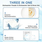 Binbata Upgraded Eco Dishwasher Detergent Sheets Up To 32 Loads, Unscented Plastic Free Dishwashing Soap Strips With High Efficient Solid Enzyme, Leaving Dishes Sparkling Clean