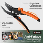 VOTREK® Pruning Shears, [Patented Stepless Handle Opening] - Garden Clippers with Ultra-Sharp SK5 Steel for Weak Hand, Pruners Universal Fit for All Hand Sizes, Effortlessly Cuts 1-Inch Branches