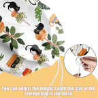 2 Pcs Cute Cat Plastic Bag Holder, Floral Plastic Storage bag Holders for Grocery Bags, Washable Large Grocery Bags Storage Dispenser for Home Kitchen Pantry Decor, Cat Lover Gifts for Women