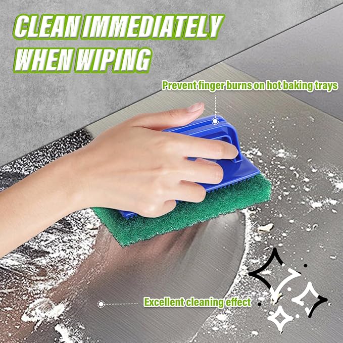 5 Pack Electric Cleaning Brush Pad Kitchen Bathroom Household Cleaning Pad Swimming Pool Wall Cleaning Brush Heavy Duty Griddle Scrubber Scouring Pad and 1 Pack Handle kit(Green)