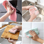 24 Pack Cleaning Cloth Kitchen Cloth, Dish Towels Super Absorbent Coral Velvet Dishtowels, Microfiber Premium Soft Tea Towels, Quick Dry Rags, Multipurpose Reusable Washcloths, Non-Stick Oil Cloths.