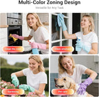 ThxToms 4 Pairs Reusable Rubber Gloves, 13" Natural Latex, 10mil Thick Heavy Duty Dishwashing & Cleaning Gloves, Non-Slip Grip, Multi-Color, Ideal for Kitchen, Bathroom, Car, & Garden Cleaning, Medium
