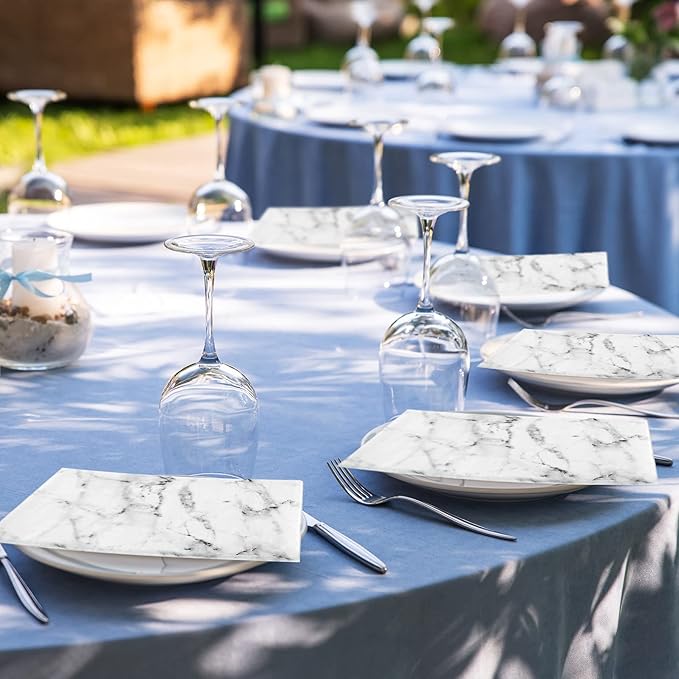 Zonon 200 Pcs Paper Hand Towels Bathroom Marble Guest Towels Disposable Paper Guest Decorative Napkins Marbleized Dinner Hand Napkin for Wedding Holiday Cocktail Party