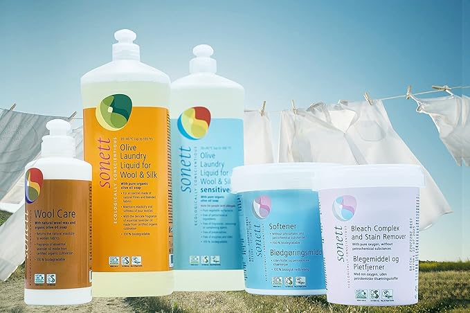 Sonett Organic Olive Laundry Liquid for Wool and Silk, Sensitive skin 34 oz/1L (Olive Laundry Liquid for Wool and Silk)