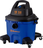 Koblenz WD-12 L4 Wet Dry Vacuum Cleaner, 12 Gallon 5.5 PHP, 3-in-1 Suction & Blower, 32 ft Reach, Drain Plug, Large Vacuum Cleaner for Car, Shop Vacuum Wet and Dry, Click-N-Lock Hose, Blue/Black