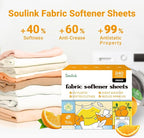 Soulink Fabric Softener Sheets for Washing Machine, No Plastic Jug Soap Strips, Alternative to Fabric Softener Liquid and Pods, Orange Scent, Up to 240 Loads