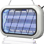 Indoor Electric Bug Zapper, Powerful Fly Zapper with Double-Layer High-Voltage Grid, All-Round Mosquito Catcher for Fly, Mosquito, Moth, Gnat, Trap, Removable Tray & 2 Replace Light Tube